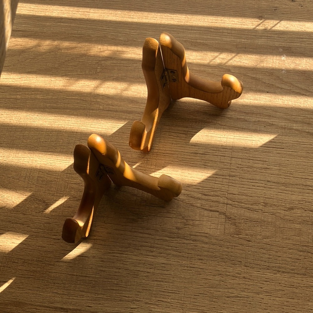 Vintage Wood Ornament Pair